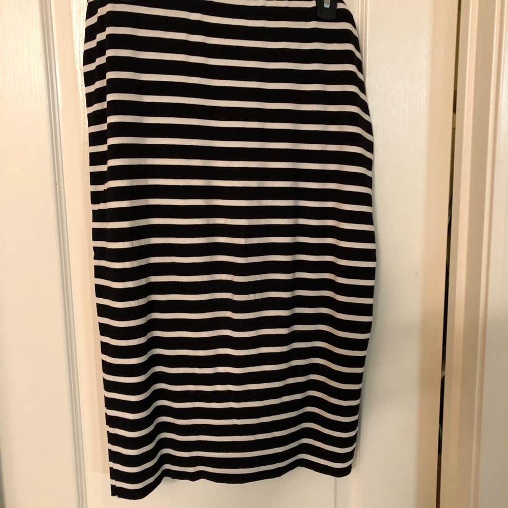 Striped midi skirt
